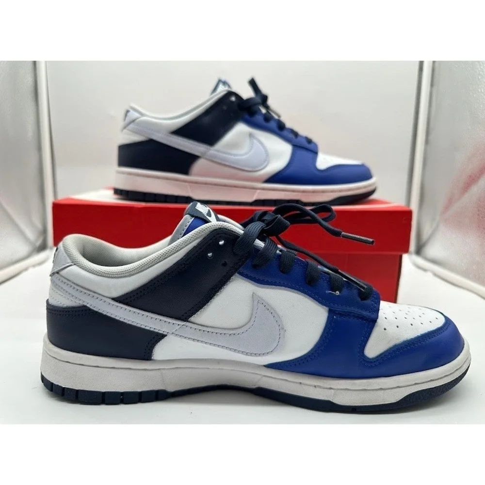 Nike‎ Dunk Low White Football Grey Game Royal Blue FQ8826-100 Mens 10.5 Sneaker